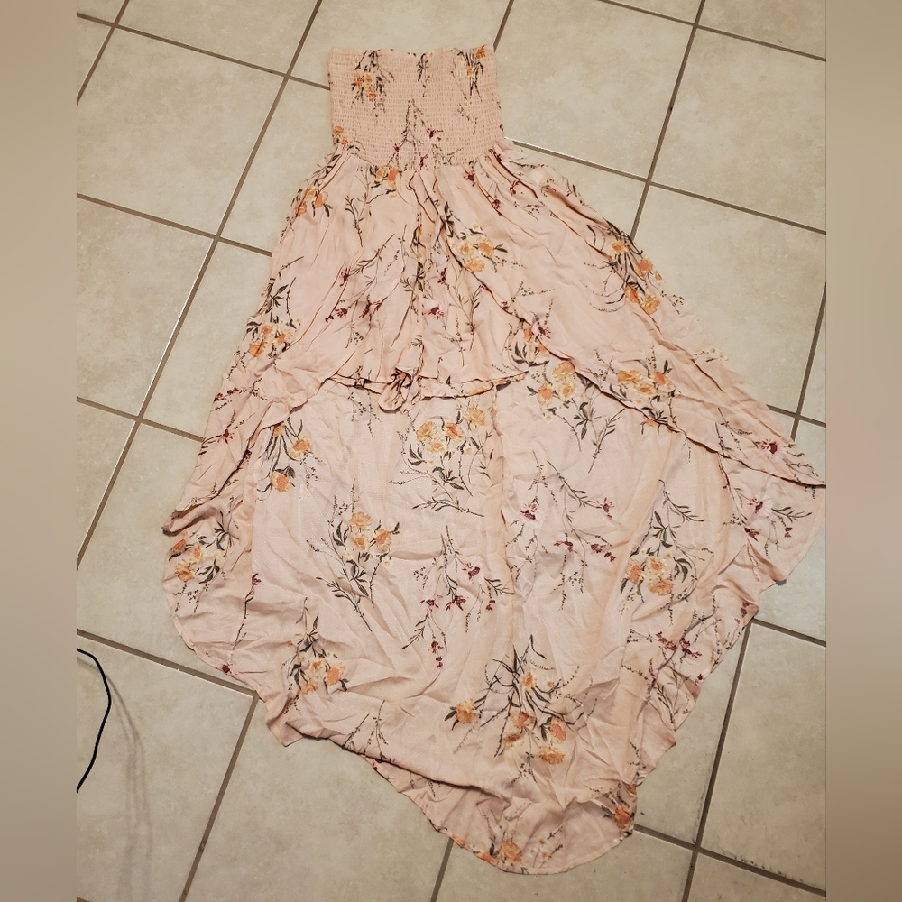 Floral Strapless Romper Dress